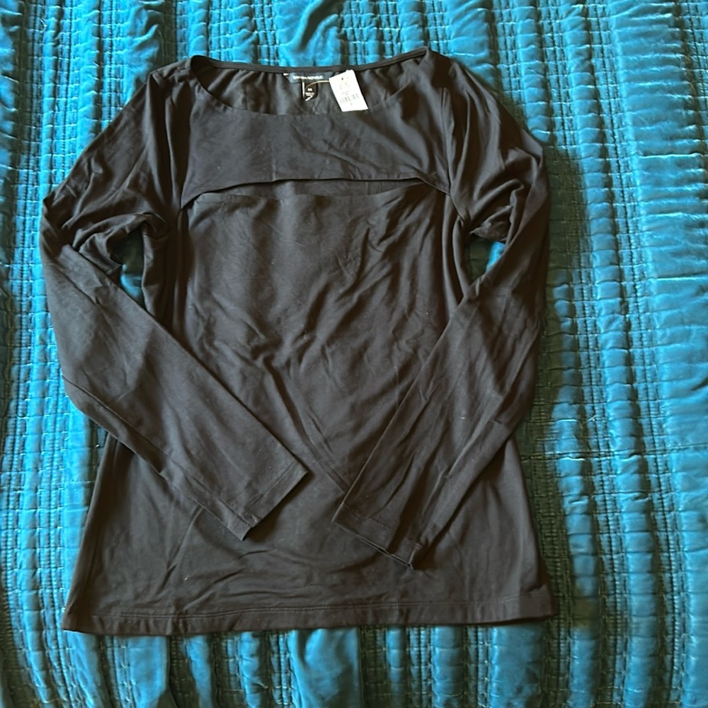 NWT Black cutout blouse